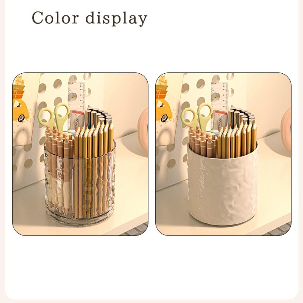 Plastic Pen Holder Creative Makeup Brush Cylinder Pen Container Storage Rack  Office