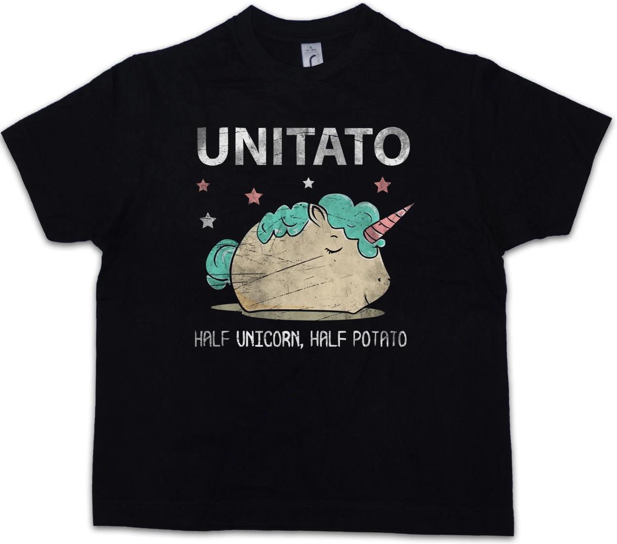 UNITATO Kids Boys kids boys T-Shirt Unicorn Potato Rainbow Fun Comedy Fairy Horse Rainbow 100