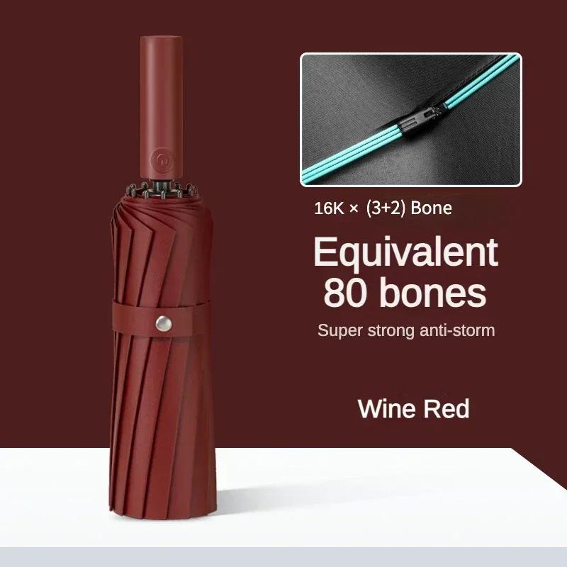 80 Bone Super Full-automatic Umbrella Sunscreen UV Protection Sunshade Reinforcement Wind Resistance Durable Waterproof