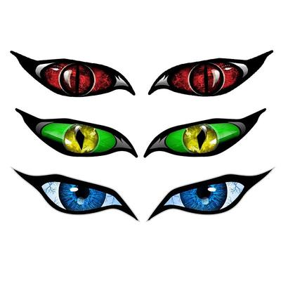 Evil Yellow Eyes RV Motorcycle Car Stickers Occlusion Scratch Waterproof Windshield VAN Anime Decal