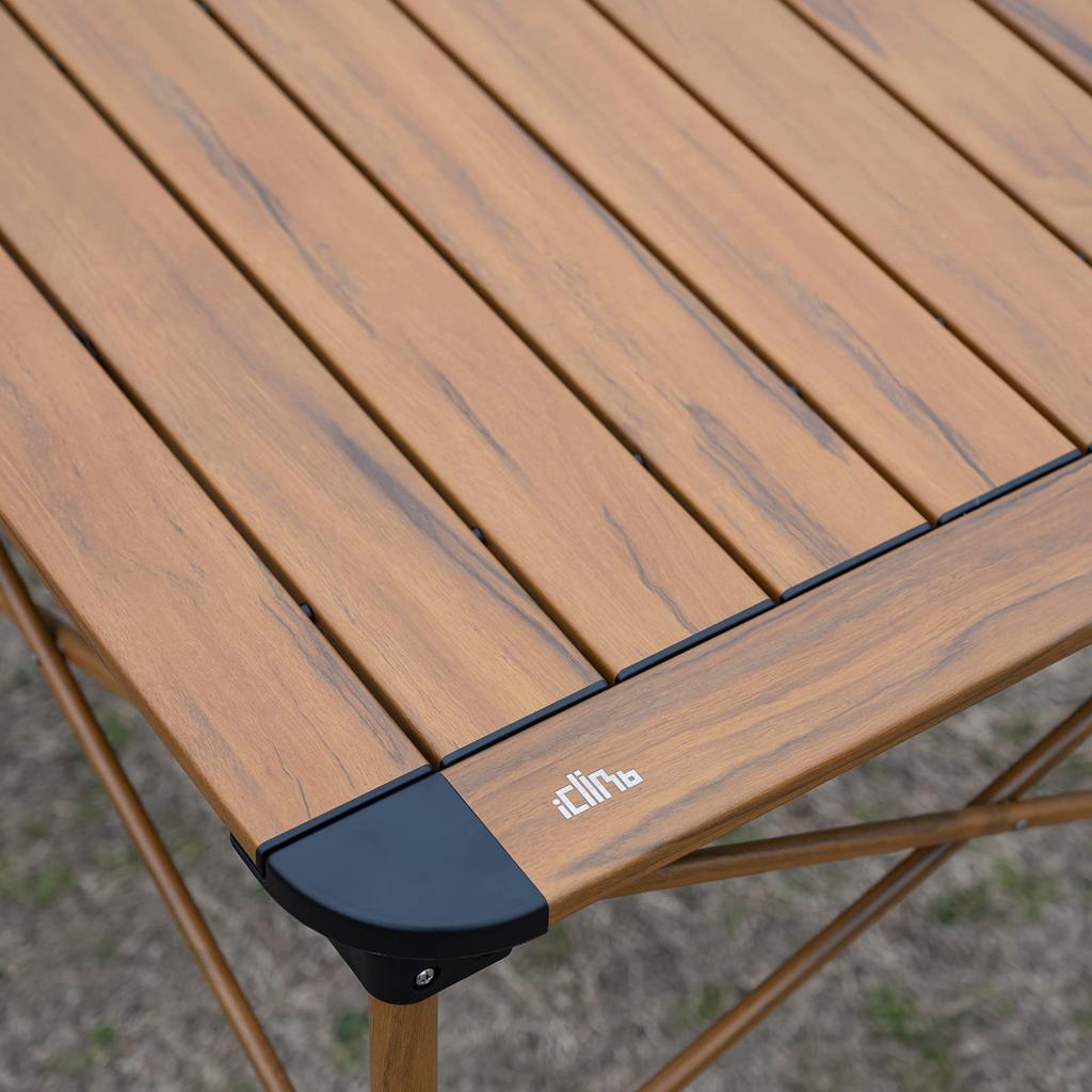 Outdoor Camping Aluminum Roll Table Foldable Compact Lightweight Load Capacity 80kg Heat Resistant Matte Comes with Storage Bag [iClimb] Table/Desk