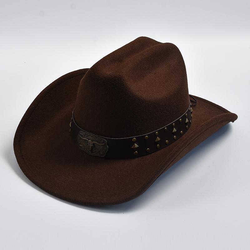 

Men s Western Women Cowboy Hat for Gentleman Lady Cowgirl Jazz Hat Vintage Wide Brim Felt Fedora Hat Sombrero Hombre One Size кавовий
