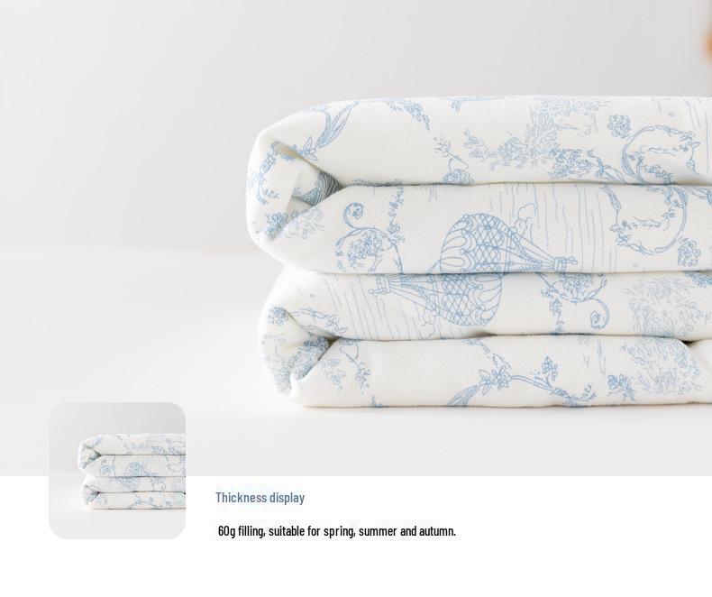 Newborn Pure Cotton Baby Blanket - Lightweight Spring/Summer Quilt & Swaddle
