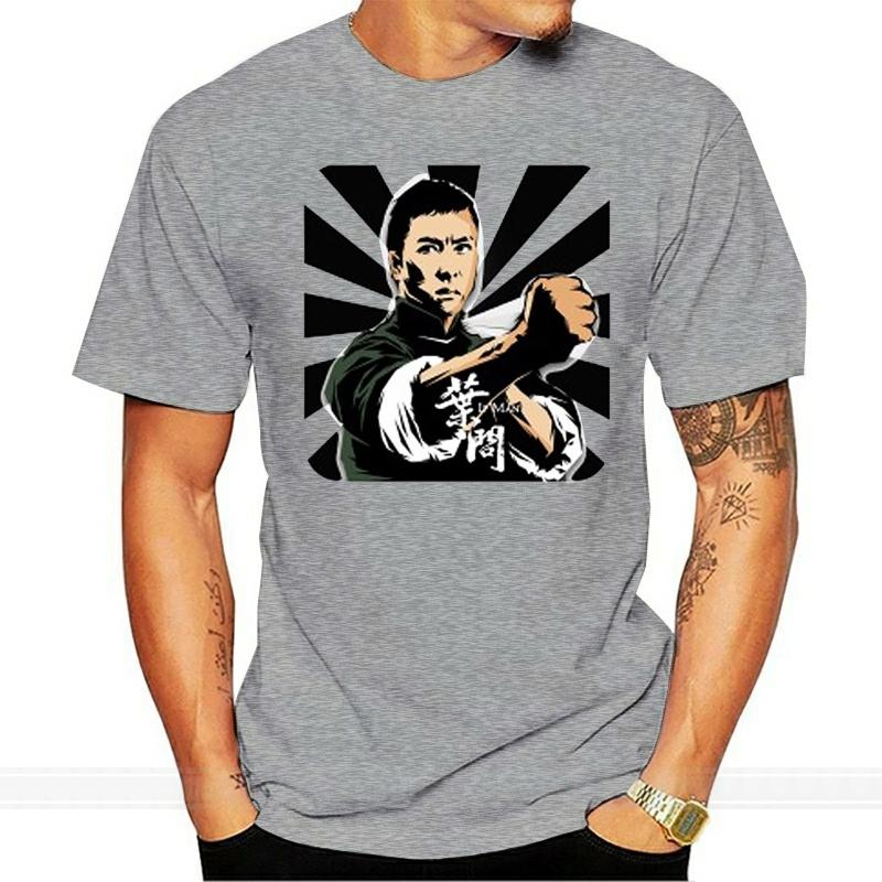 

fashion tshirt men cotton brand teeshirt New IP MAN Donnie Yen Action Movie Kung Fu Mens White T Shirt Size S 5XL 4XL
