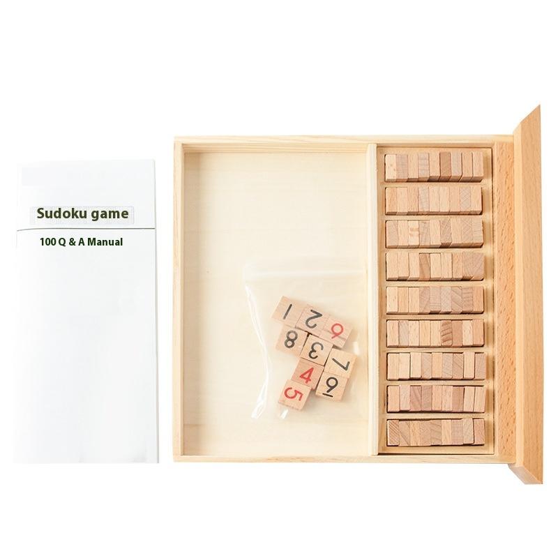 Adult Wooden Sudoku Board Game Toy Educational Logical Thinking Paper Board with Printed Cards
