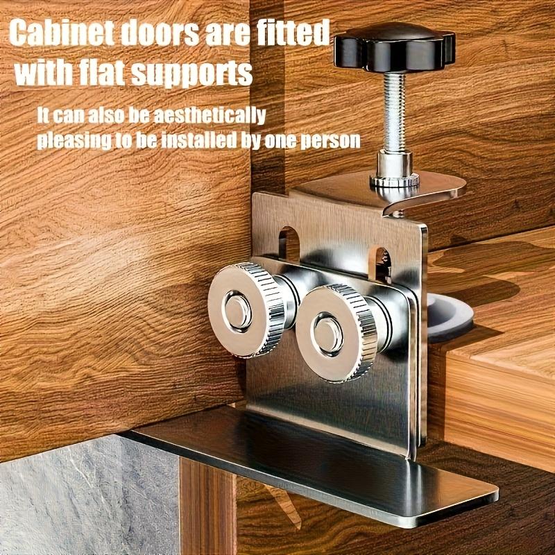 1pc of Stainless Steel Cabinet Door Installation Fixture-Adjustable Height Tool,with Powerful Clamping Function,Can Accurately Adjust The Installation