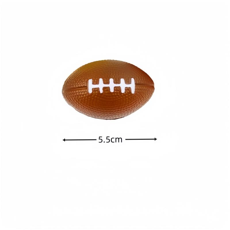 6Pcs Mini Pu Rugby Party Toy Mini Foam Squeeze Sports Ball To Relieve Stress Anxiety School Classroom Reward Party Gift