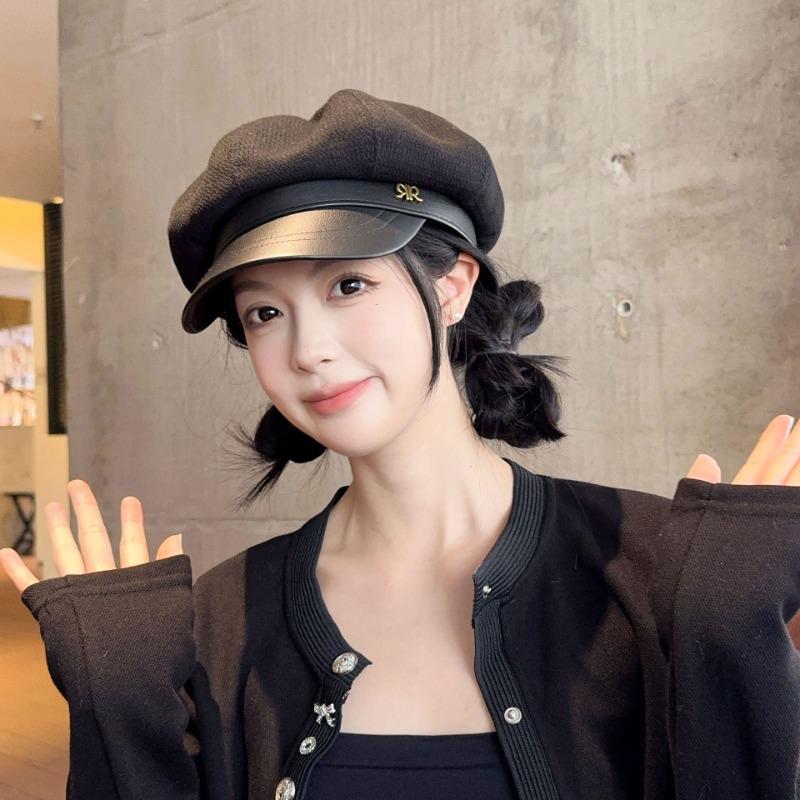New Beret Children's Autumn and Winter High-end Face Ducktongue Octagonal Hat Retro Painter Newsboy Hat