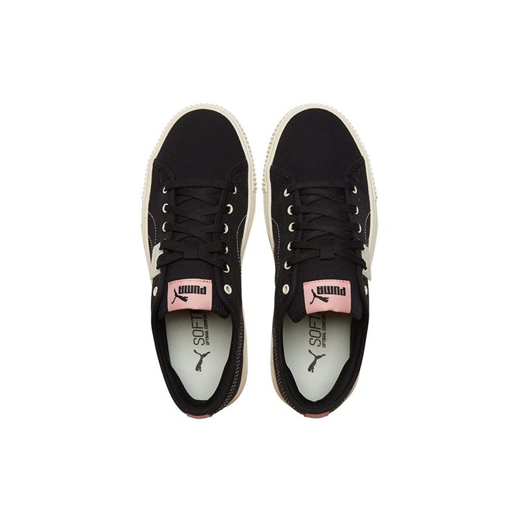 Puma Ever Fs Canvas Low Top Skate Shoes Unisex Sneakers Black Pink 383865-02