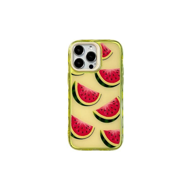 Watermelon Corrugated Jelly Shell Is Suitable for iPhone17PROMAX Mobile Phone Case, Anti-drop Apple 16 Solid Color Protective Case 15.