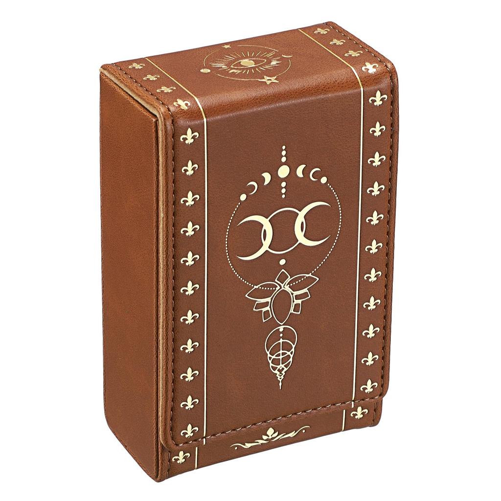 BSTKEY Tarot Card Magnetic Tarot Card Card Tarot Card Standard Hot Brown Storage, Leather, Closure, Organizer, Case, Box, Size, Stamping, Stylish,