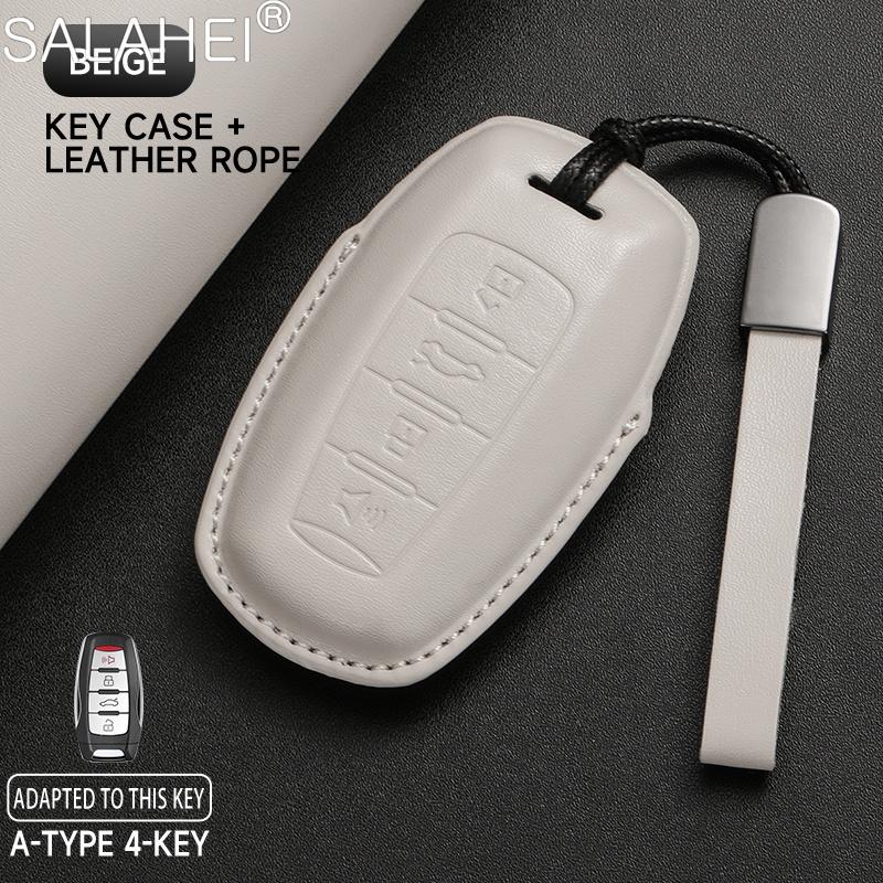 

Leather Car Smart Key Case Fob Cover Shell For Haval Jolion F7 H9 H6 H2 F7X F7H H8 H3 H4 H1 H5 H7 F5 M4 M6 H6-Coupe Keychain