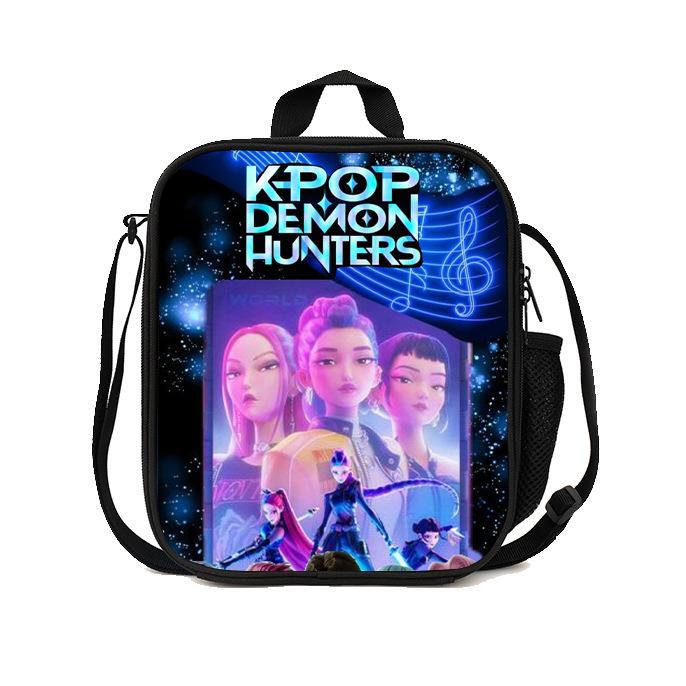 Gedruckte Hexenjäger K-Pop Essensbeutel, Studentin Huntrix Kpop Picknicktasche Kühltasche, Thermoisolierbeutel