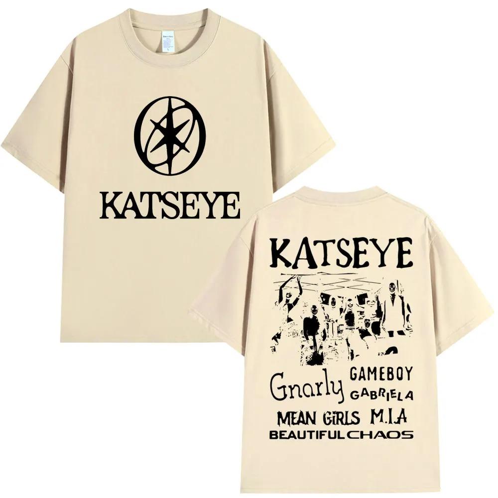 Oversized Kpop Katseye Print T Shirts Men Streetwear Hip Hop Fashion Men Popular T-shirt Pure Cotton Oversized T Shirts Streetwear