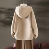 Women's Thickened Woolen Coat with Hood - Stylish Casual Winter Outerwear, Plus Velvet, Loose Silhouette 