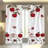 2 Pieces - Apple Pattern - Pole Bag Curtains, Bedroom, Living Room And Kitchen Decoration, Home Decoration, Window Decoration