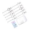 30PCS Set Heart Beadable Keychain Kit Blank Beadable Keychains Greeting Cards and Pearlized Bags