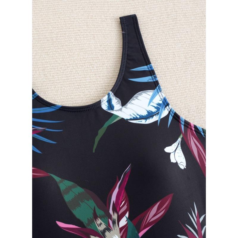 2026 New Racing Swimsuit Women's Personalized Printed One-piece Boxer Briefs Casual Conservative Swimwear