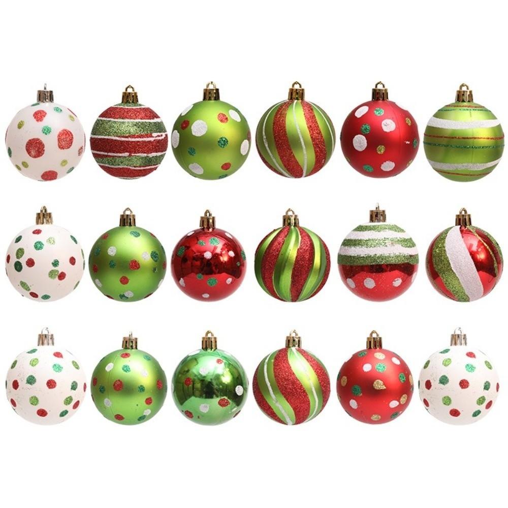 Plastic Christmas Baubles 6cm Christmas Tree Hanging Baubles Holiday Home Decor