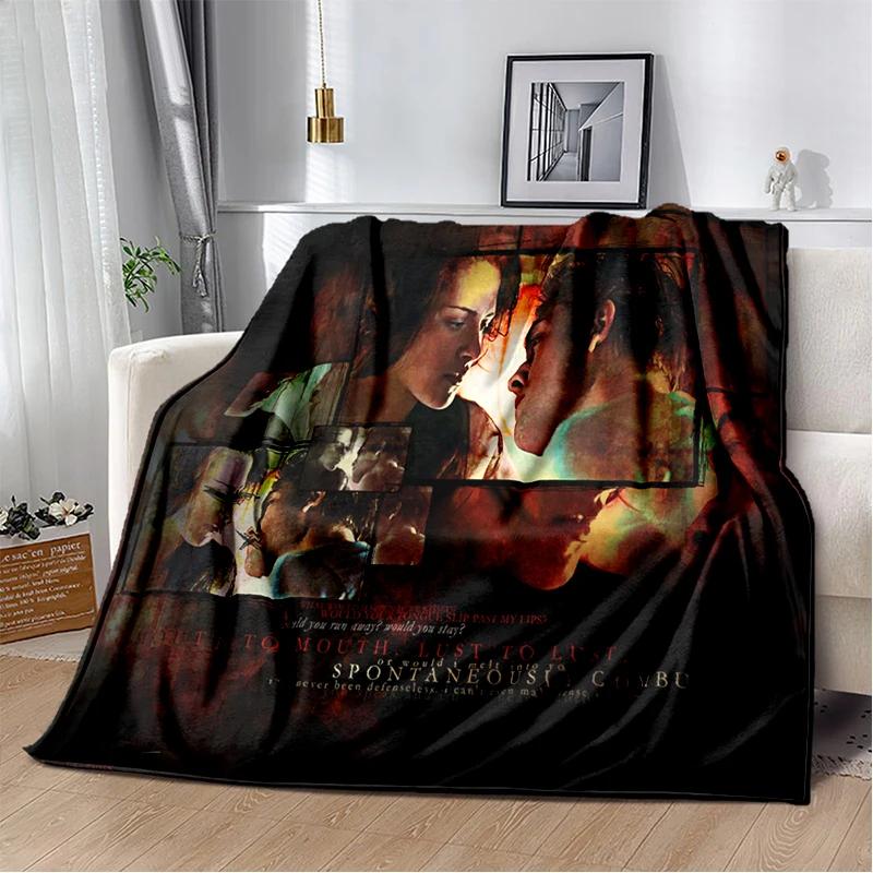 Twilight Movie Printed Blanket Vampire Love Story Flannel Throw Blanket Werewolf Soft Lightweight Warm Blanket Bed Sofa Cover