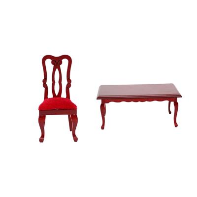 Collapsible Miniature Table And Chair Set Realistic 1/12 Dollhouses Accessories With Detailing
