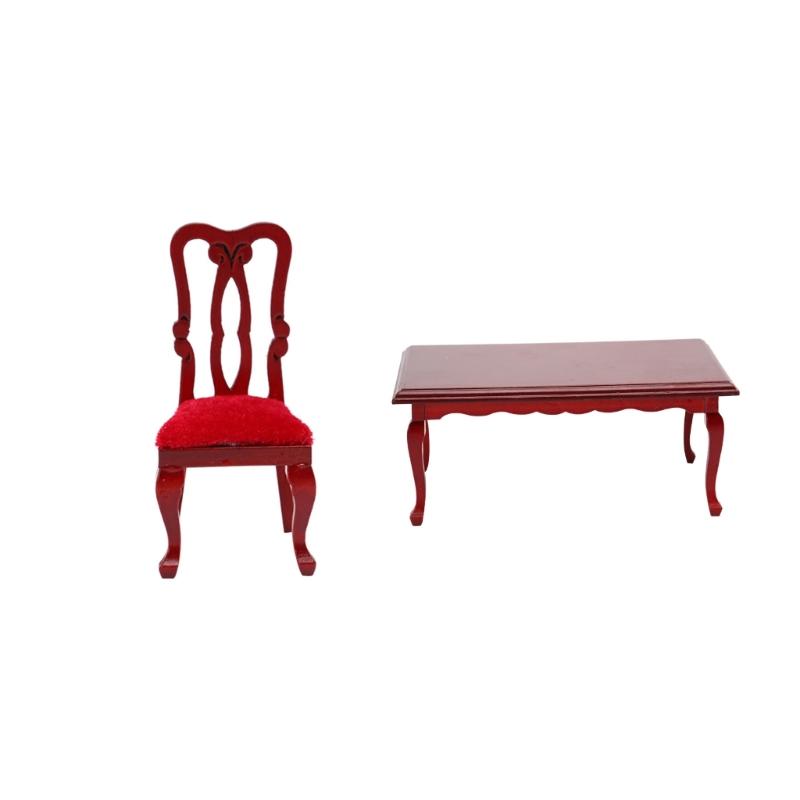 

Collapsible Miniature Table And Chair Set Realistic 1/12 Dollhouses Accessories With Detailing 1