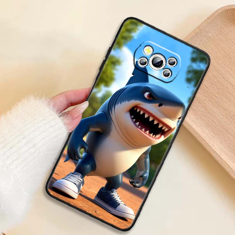 Tung Tung Sahur Anime Art For Xiaomi Mi Poco F3 F4 F5 F6 X3 X4 X5 X6 X7 M3 M4 M5 M6 M7 GT Pro 5G Black Phone Case