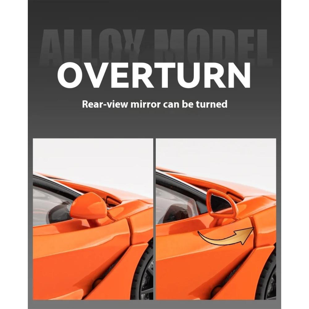 1/24 Mclaren 720S Alloy Sports Car Model with Four Wheels and Shock Absorption Function, Suitable As A Holiday Gift for Children