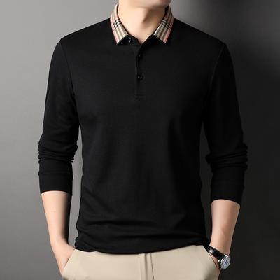 Herbst Neu Herren Revers Langarm Poloshirt Herren Business Mode Lässig