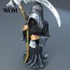 Gothic Santa Claus Figurine Grim Reaper Statue, Resin Hooded Figurine, Spooky Tabletop Ornament Mystical Outdoor Statue with Sickle And Bell