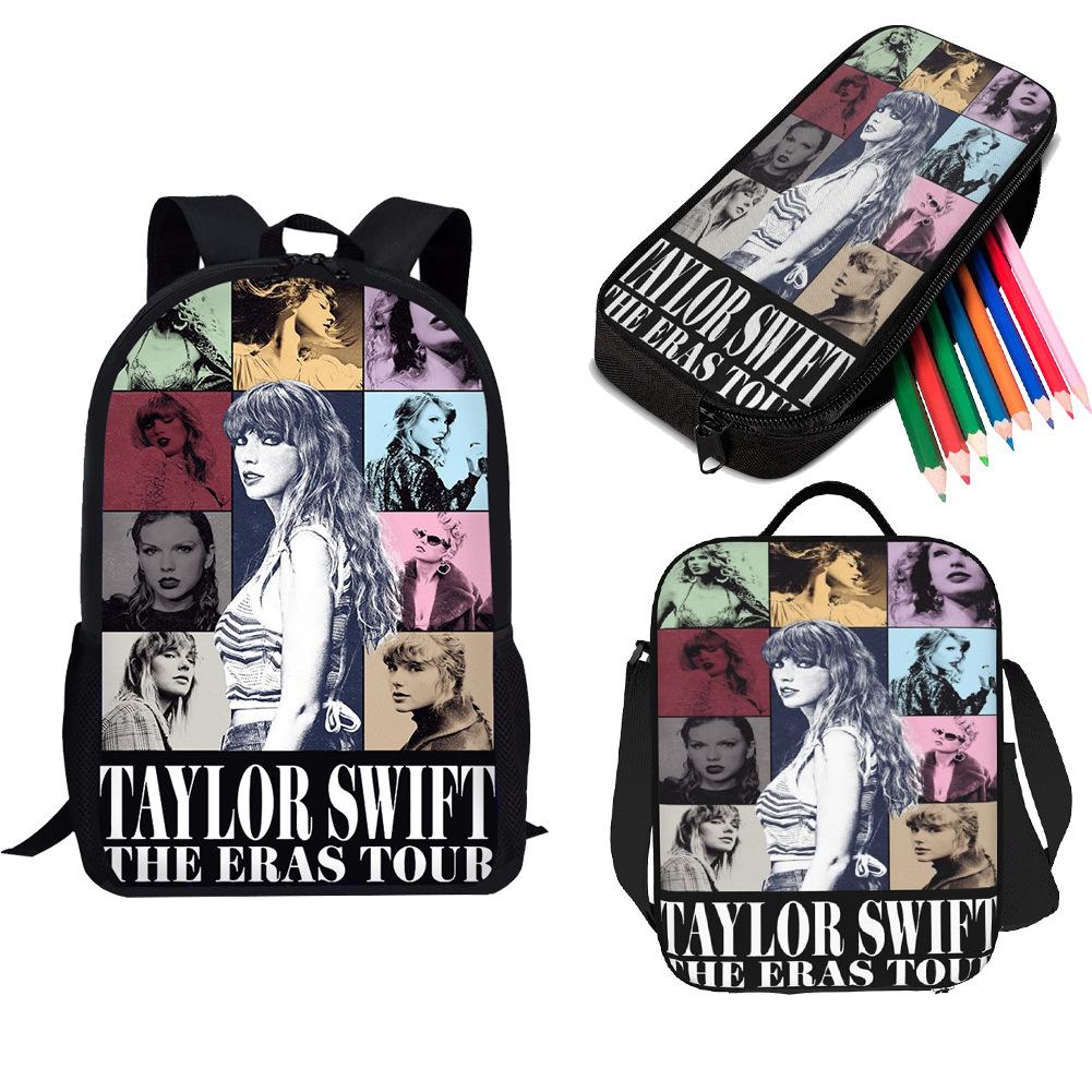 Taylor Swift Elementary And Secondary School School Bag Backpack Children'S Meal Bag Pencil Case Set