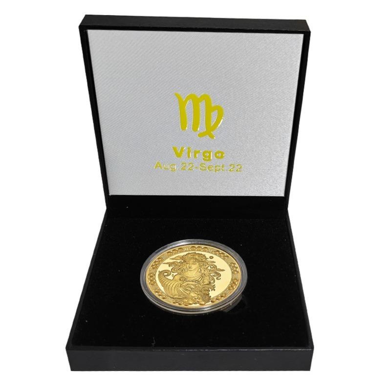 Doce Medallas Conmemorativas de Constelaciones Monedas de Oro del Hada de los Dientes 12 Artesanías del Zodiaco Monedas Europeas y Americanas Monedas de Constelaciones del Guardián de la Suerte