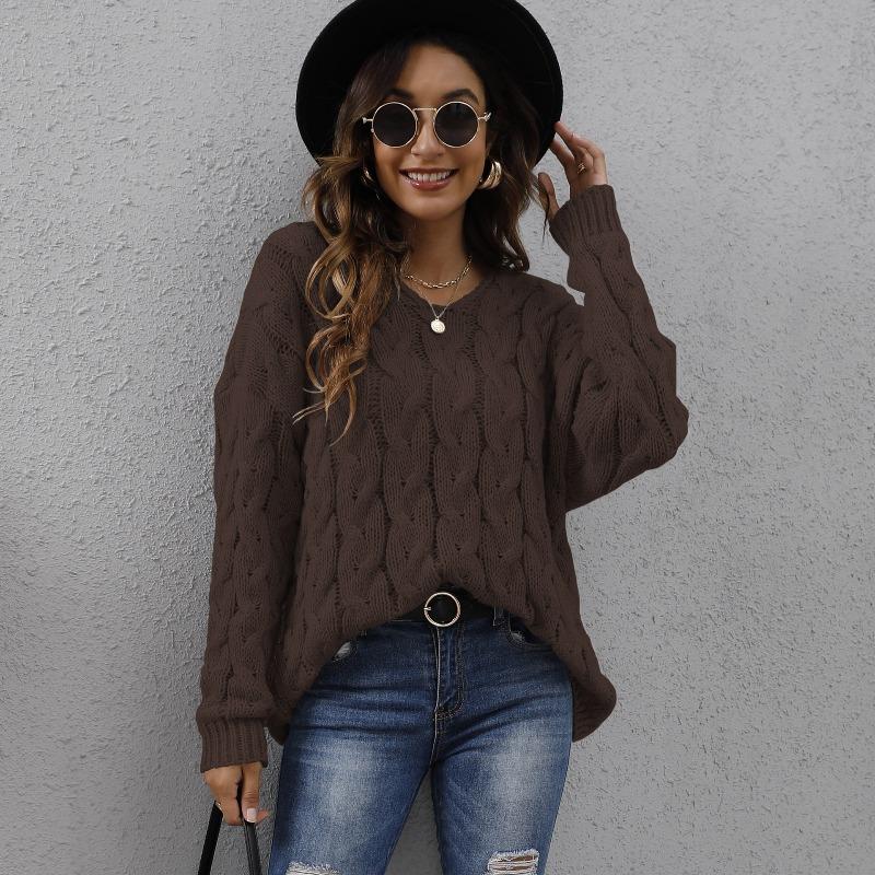 TIFICY Women's Fashion Casual Fall Winter Solid Color Print Long Sleeve Hooded Sweaters