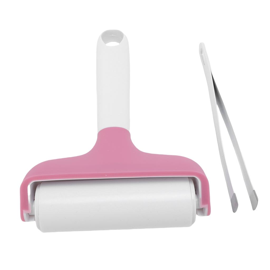 Roller and Tweezers Kit Hand Printmaking Roller for Leather Fabric Paper Wrinkle Bubble Removal