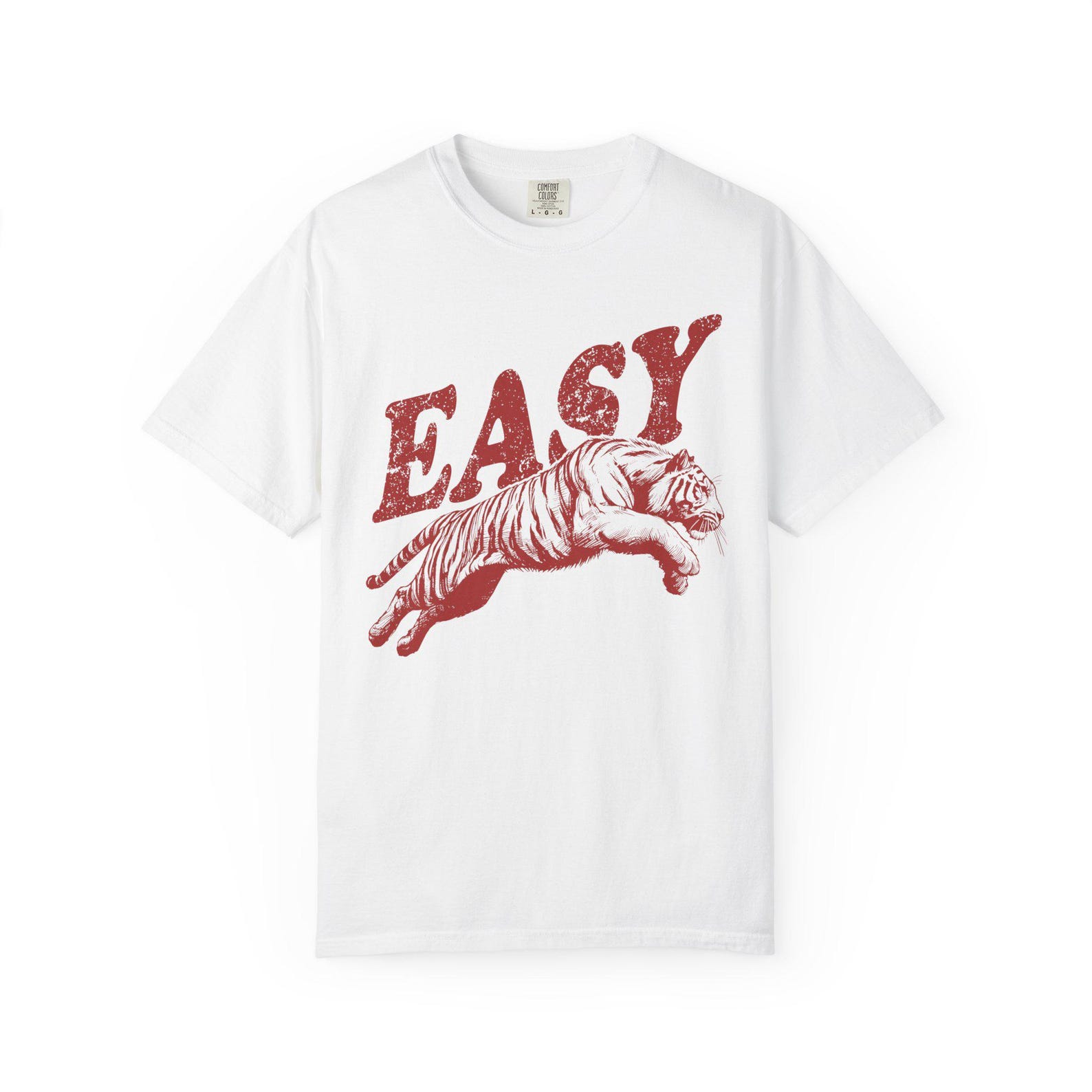 Plus Size Easy Tiger T-shirt, Vintage Tiger Shirt For Her, Retro Tiger T-Shirt, Aesthetic Animal Art Tee Gift For Her XL