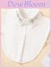Shirt Fashion Collar With Pearl Diamond Embellishments For Elegant Office Wear