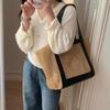 Womens 2025 Woven Straw Tote Bag Large Capacity Shoulder Minimalist Chic Design Soft PU Interior Casual Travel Use