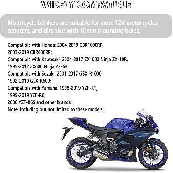 4PCS Motorcycle Turn Signals - 14LED 12V Bright Amber Lamp Motorcycle Blinkers - Front/Rear Universal MMotorcycle Turn Signal Light Compatible With