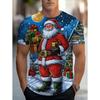 Christmas Men's T-Shirt Cute Santa Claus Pattern Short Sleeve T-Shirt Holiday Fashion Top Tees Casual Comfortable Men's Clothing