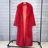 Women's Extra Long Faux Fur Coat with Suit Collar