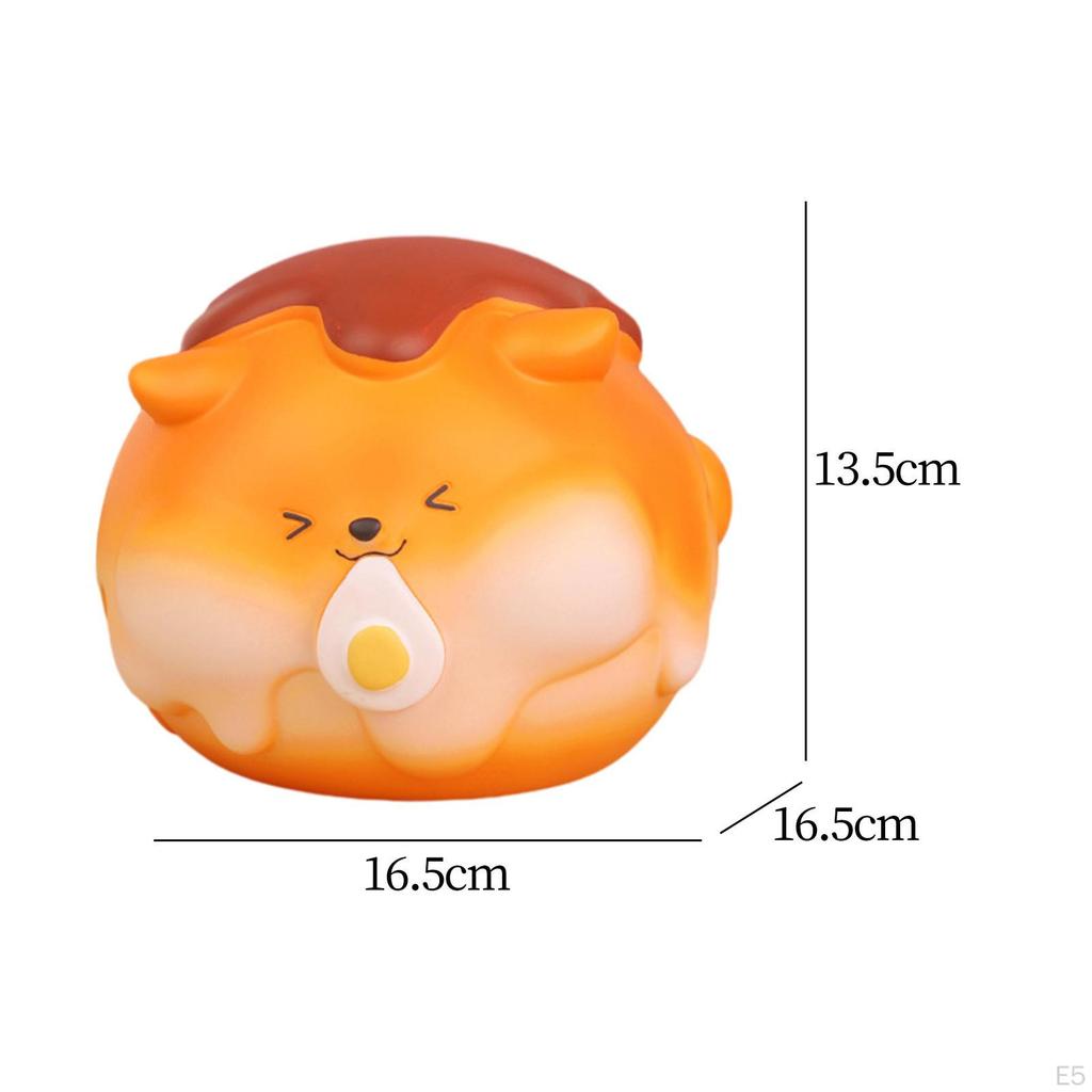 Bread Puppy Money Bank Animal Sculpture Art Doggy Figurine Little Dog Statue for Bookshelf Living