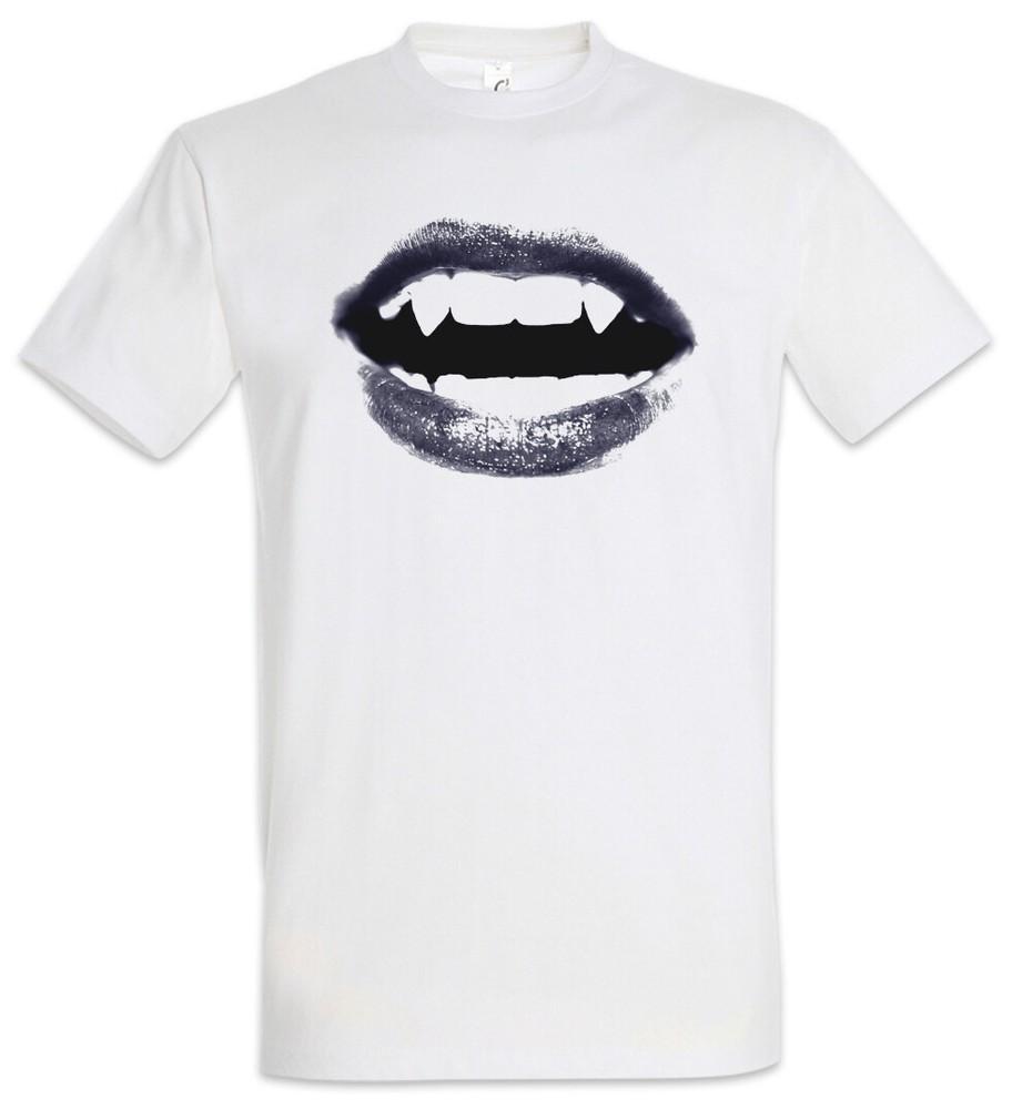 Vampire Woman Mouth Mens T-Shirt Vampire Girl Lady Blood True Bit Teeth Bite