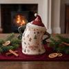 Ceramic Storage Jar Christmas Themed with Airtight Lid, Decorative Gingerbread Man Home Decor Cookie Canister, Large Capacity Snack Container