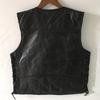 Klassische Motorrad-Lederweste, Herrenweste, Lederjacke, Radfahrerweste, sauberes Lederpatchwork