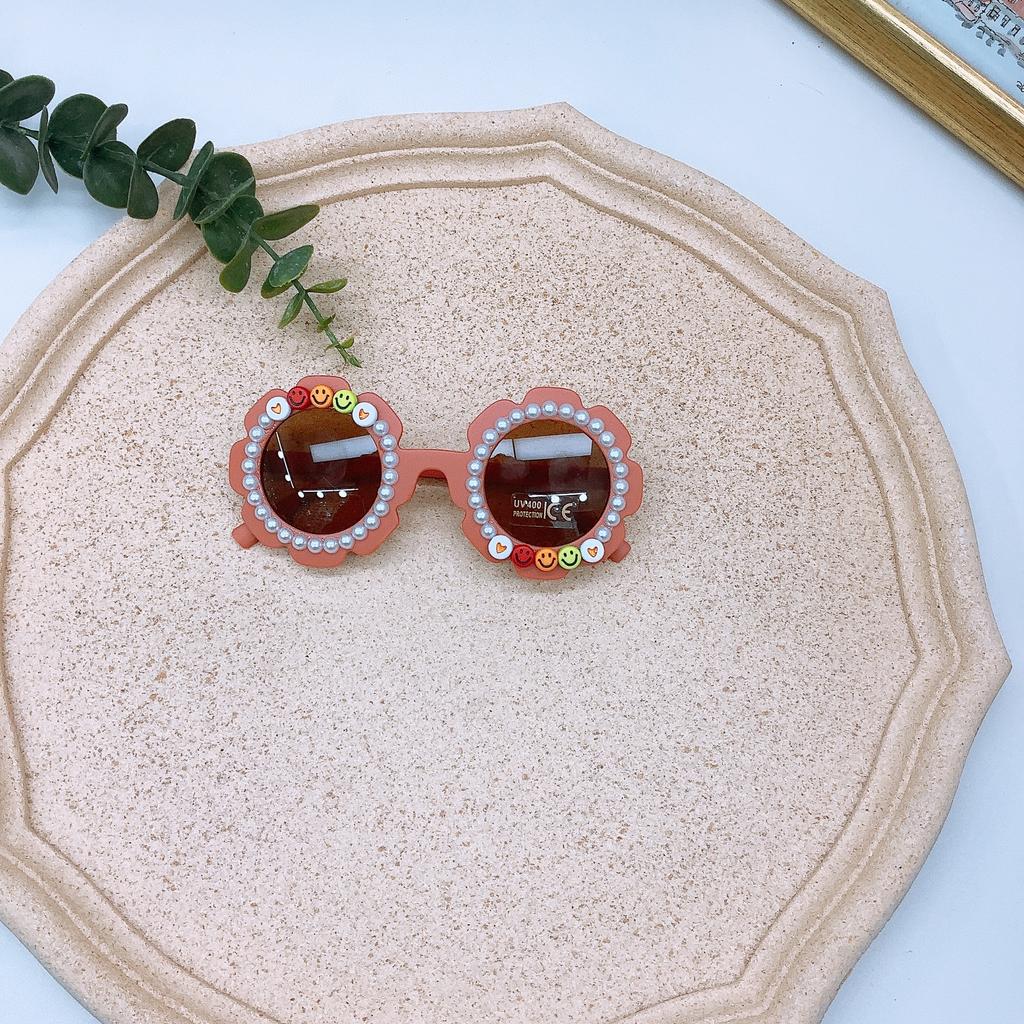 Moda İnci Çocuk Güneş Gözlüğü Kendin Yap Bebek Yuvarlak UV Korumalı Güneş Gözlüğü Güneşlik Gözlükleri Trend