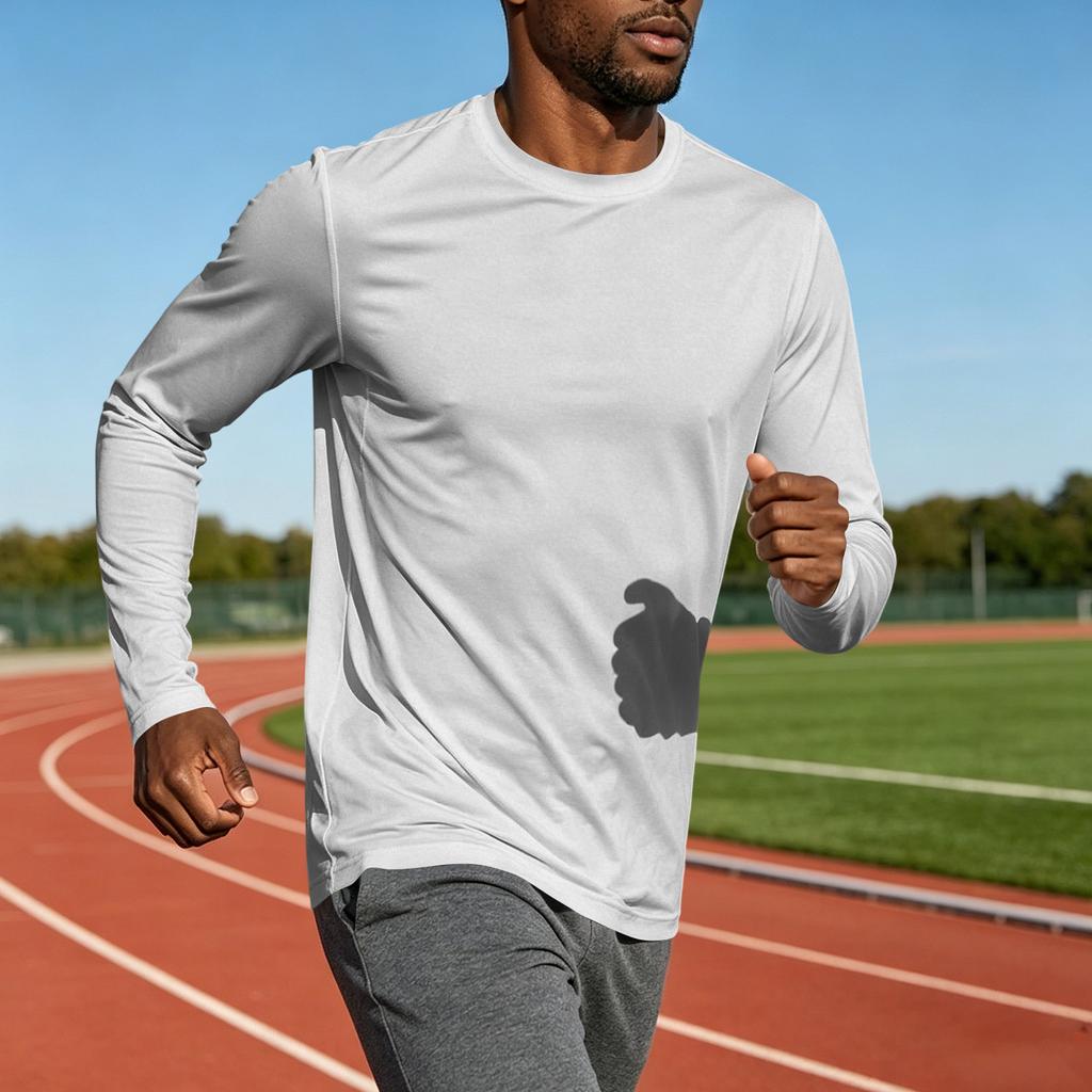 Men's Casual Loose Fit Long Sleeve Shirt Crew Neck Lightweight Soft Fabric Comfortable Everyday Wear
