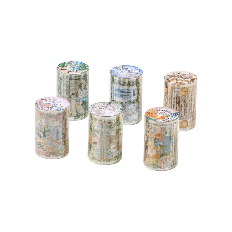 Southern France Journey Scenery PET Tape: Romantic Decor, 6 Designs