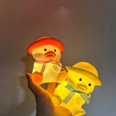 Cartoon Cute Ton Ton Duck Night Light Bedroom Bedside Lamp Sleep Light Battery-powered Cute Desktop Figurine