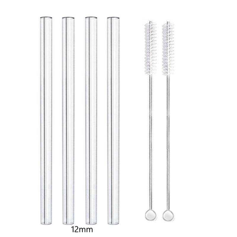 

12 мм многоразовая стеклянная соломинка Экологичные питьевые трубочки Трубочки для чая с пузырьками для смузи Молочные коктейли Напитки Бар Аксессуар для вечеринок