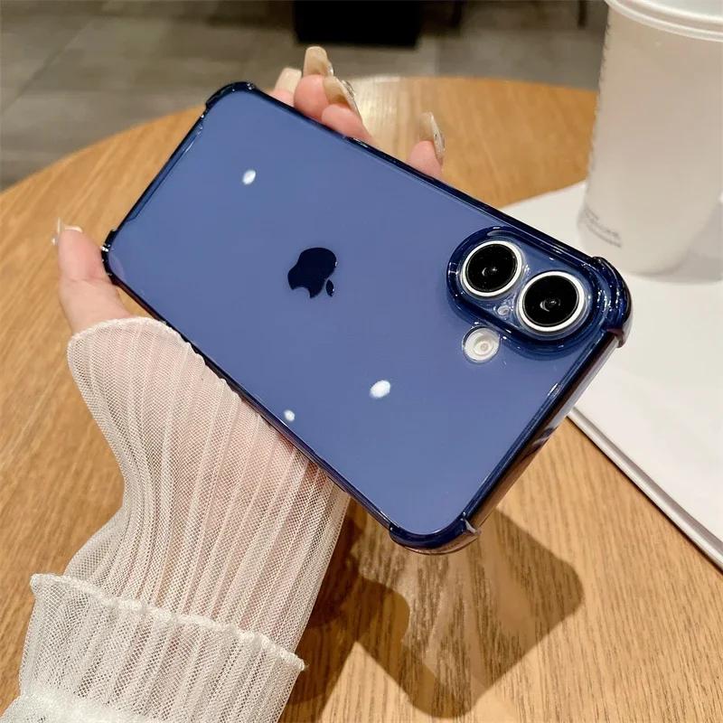 Luxury Jelly Clear Silicone Soft Phone Case For 17 11 12 13 14 15 16 Pro Max Shockproof Protection Transparent Back Cover